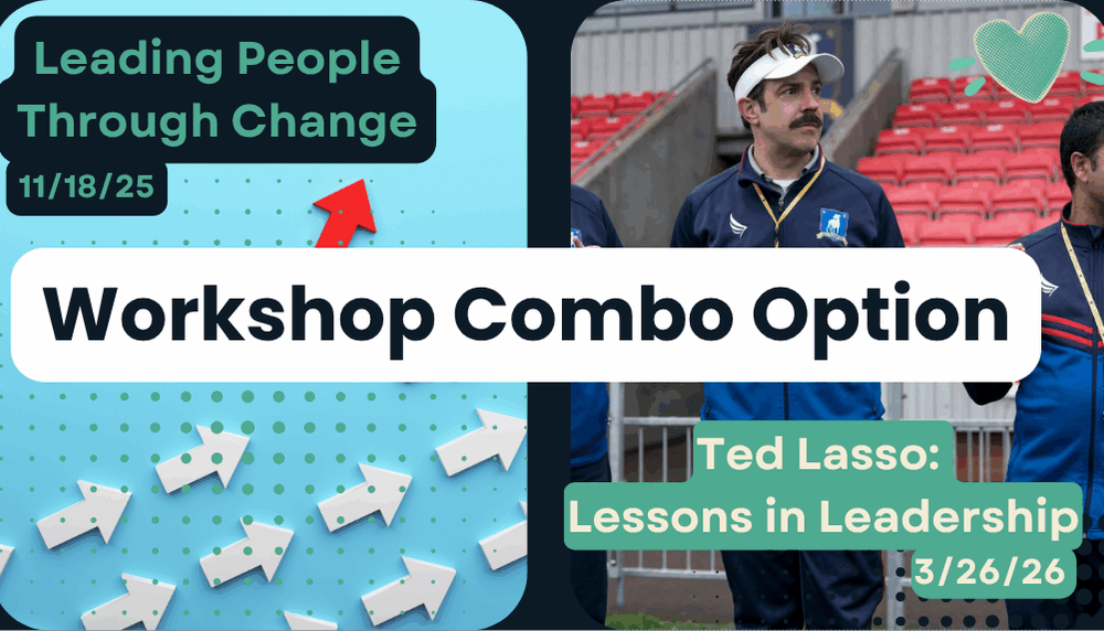 workshop combo offering, image of ted lasso and arrows