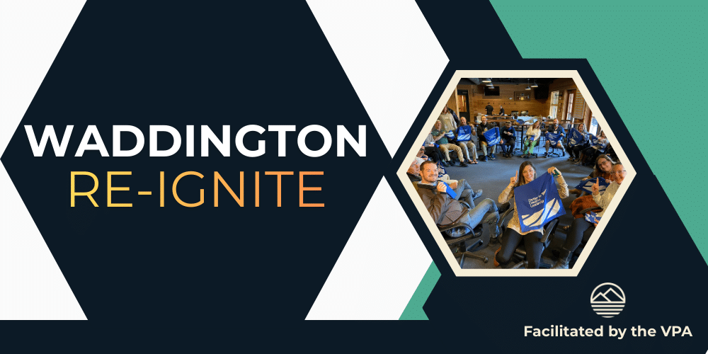 title slide with image of adults sitting in a circle